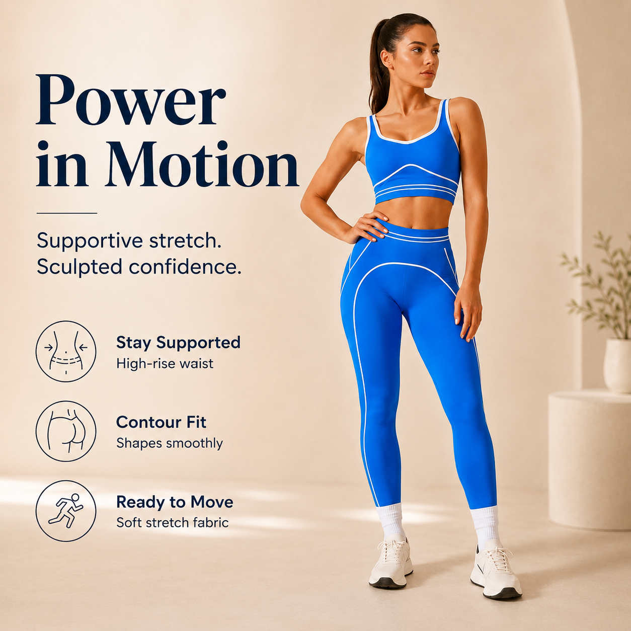 Women's High-Waisted Athletic Yoga Pants Set - Fitness Outfits, Modern Sportswear, Butt-Lifting Tight-Fitting Gym Training, Outdoor Tennis Clothes