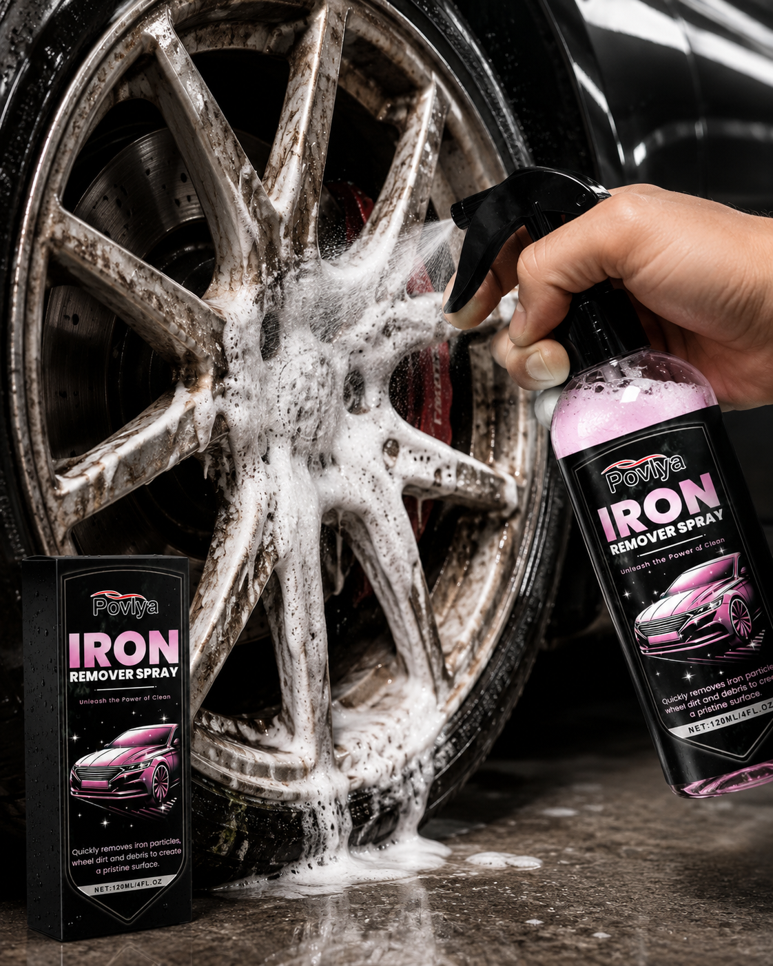 2-in-1 Car Rust Removal Kit – Rust Remover Spray with High-Pressure Water Gun