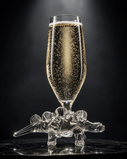 Handblown Dinosaur Champagne Glass