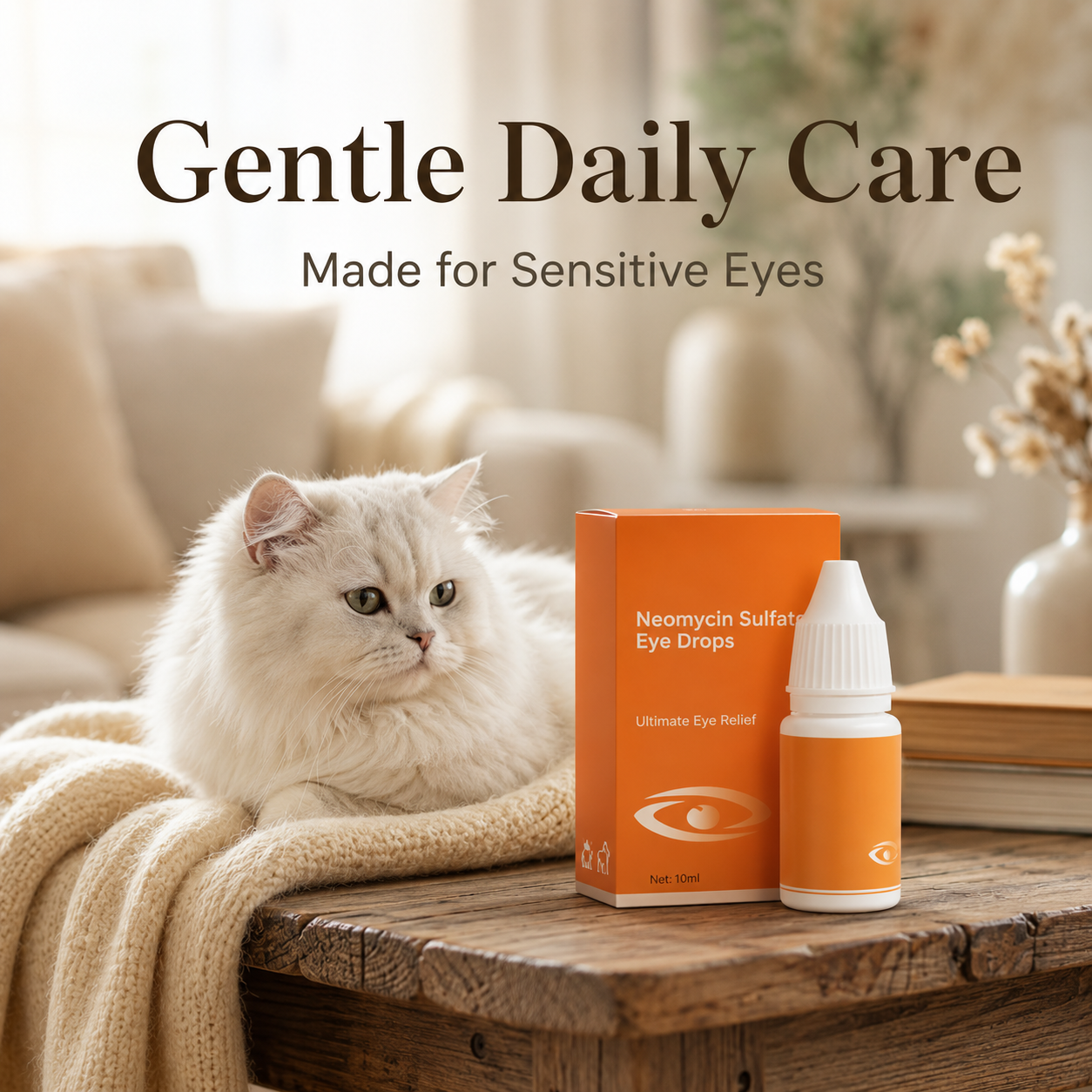 🐶🐱 Neomycin Pet Eye Drops – Vet-Grade Tear Stain Remover for Dogs & Cats ✨