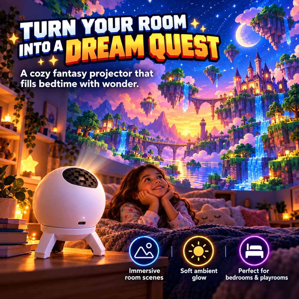 ✨ Fantasy Room Projector – Turn Bedtime Into a Magical Adventure