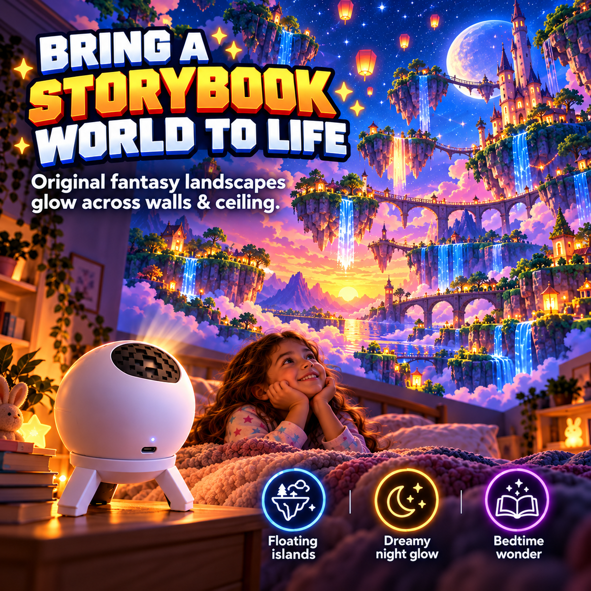 ✨ Fantasy Room Projector – Turn Bedtime Into a Magical Adventure