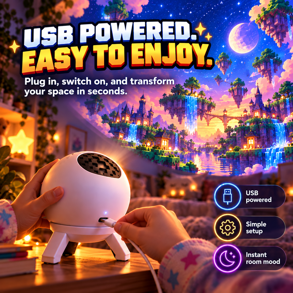 ✨ Fantasy Room Projector – Turn Bedtime Into a Magical Adventure