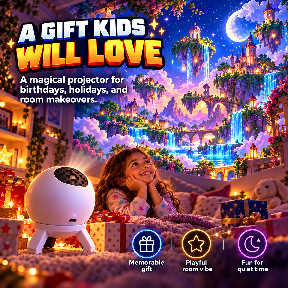 ✨ Fantasy Room Projector – Turn Bedtime Into a Magical Adventure