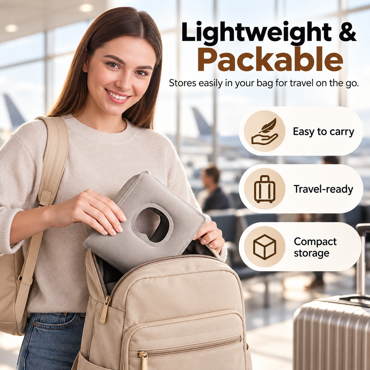 ✈️ Inflatable Travel Pillow - 360° Ergonomic Neck & Head Support Cushion 😴