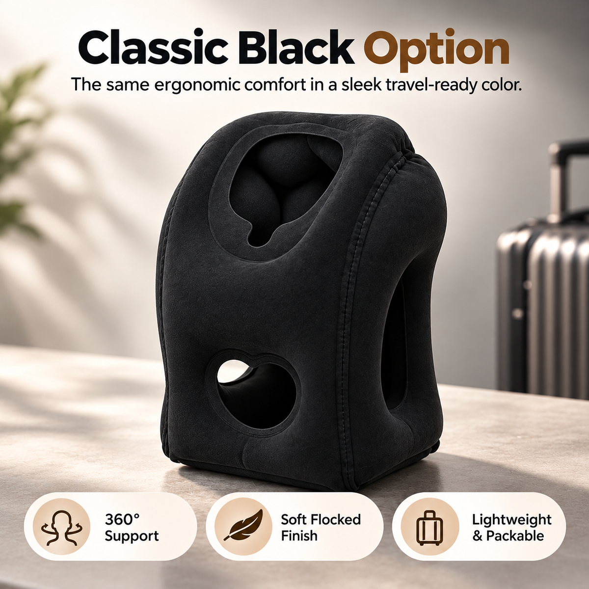 ✈️ Inflatable Travel Pillow - 360° Ergonomic Neck & Head Support Cushion 😴