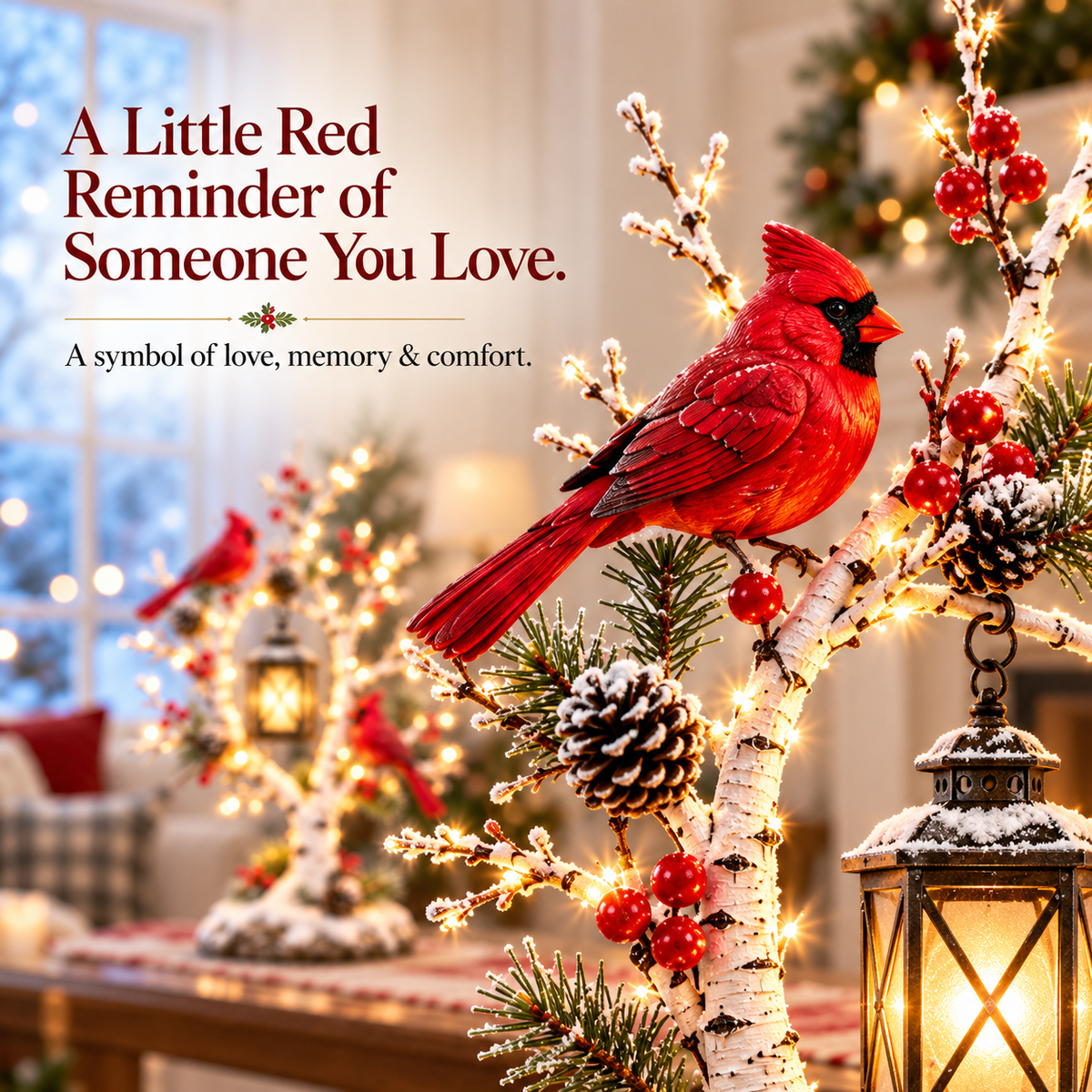❤️ 50% OFF Cardinal Winter Lantern Tree – Snowy Lighted Home Décor 🏮