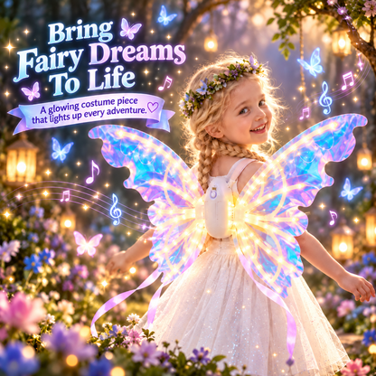 🦋 Electric Light Up Butterfly Wings - Moving LED Fairy Wings for Kids Costume 🧚‍♀️