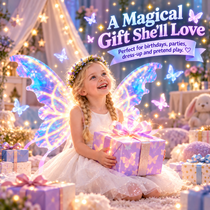 🦋 Electric Light Up Butterfly Wings - Moving LED Fairy Wings for Kids Costume 🧚‍♀️