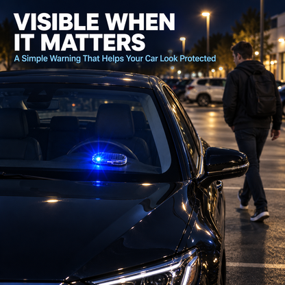 🚨 Solar Powered Simulated Car Alarm LED Warning Light | Wireless Anti-Theft Strobe Beacon 🚗