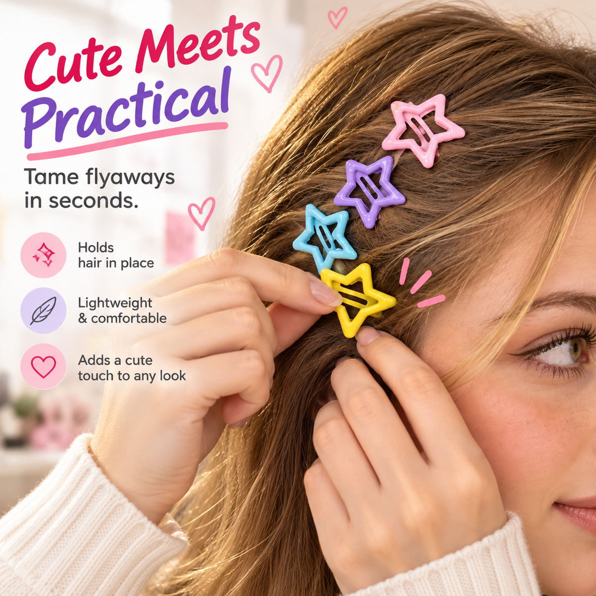 🔥 50% OFF Colorful Y2K Star Hair Clips ⭐ Cute & Easy Everyday Style