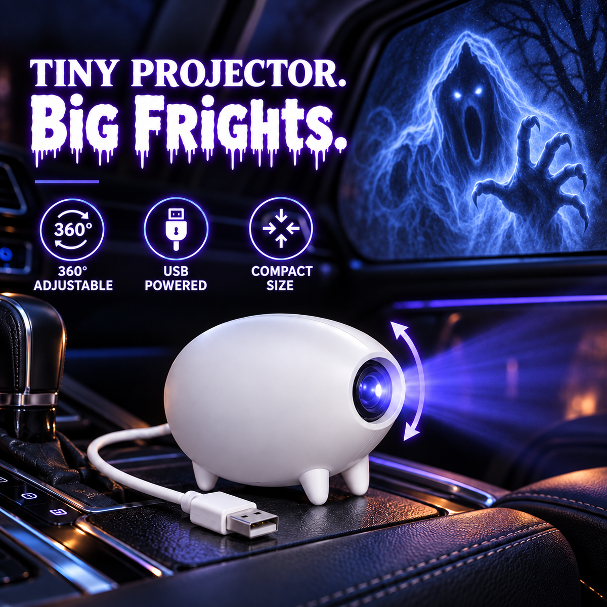 🎃 50% OFF Halloween Window Projector – Spooky Ghost Projection Decor With USB Powered Setup