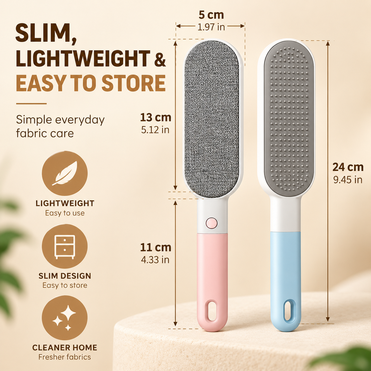 🧺 4-in-1 Clothes Lint Remover Brush – Double-Sided Fabric & Pet Hair Cleaner ✨