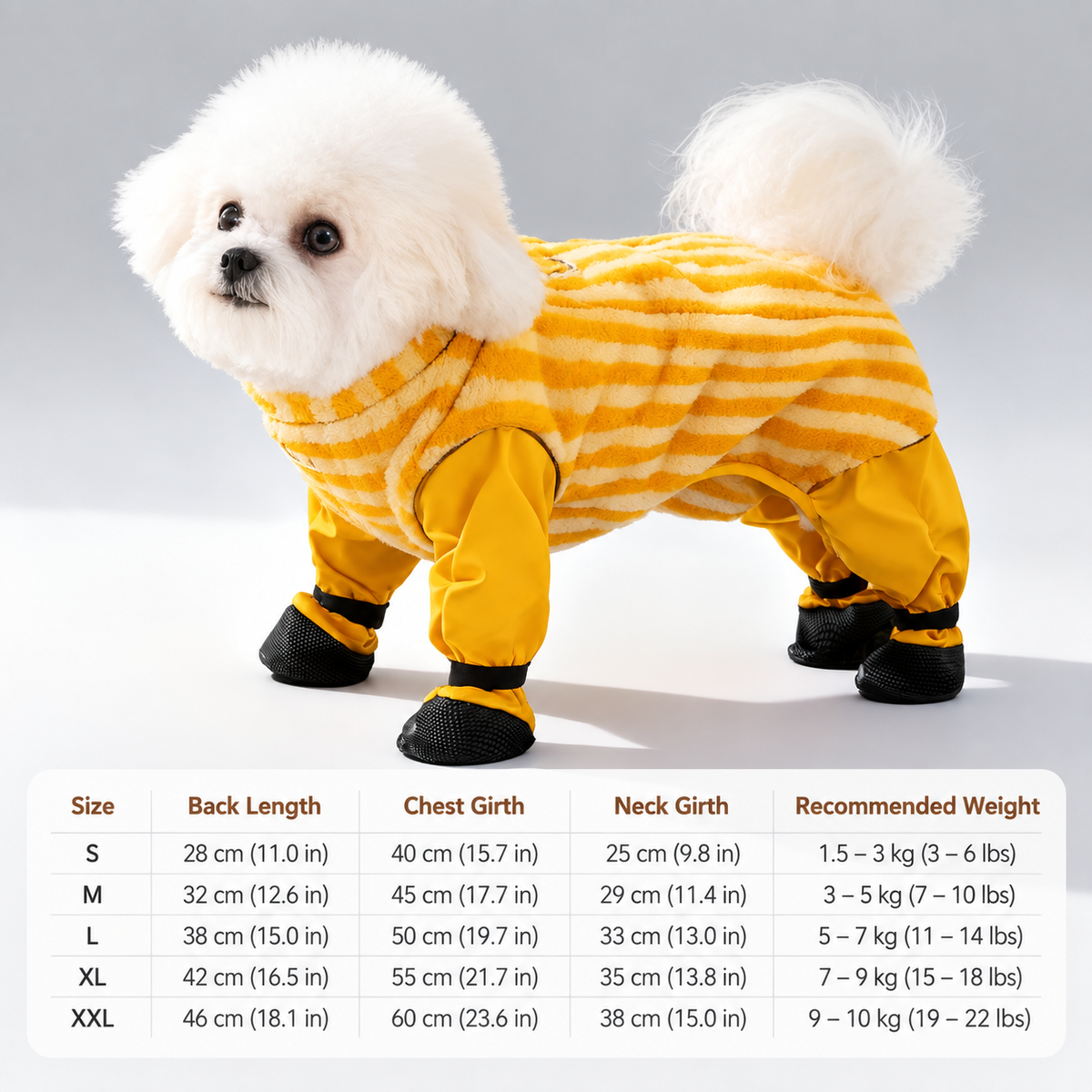 🐾 All-in-One Dog Paw & Leg Protection Suit – Fleece Body, Grip Soles & Leash Ring