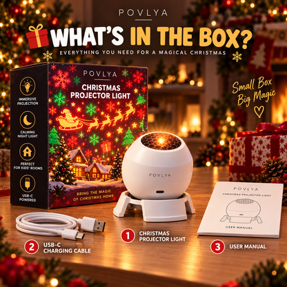 🎄 Christmas Projector Light for Walls & Ceilings, USB Powered ✨