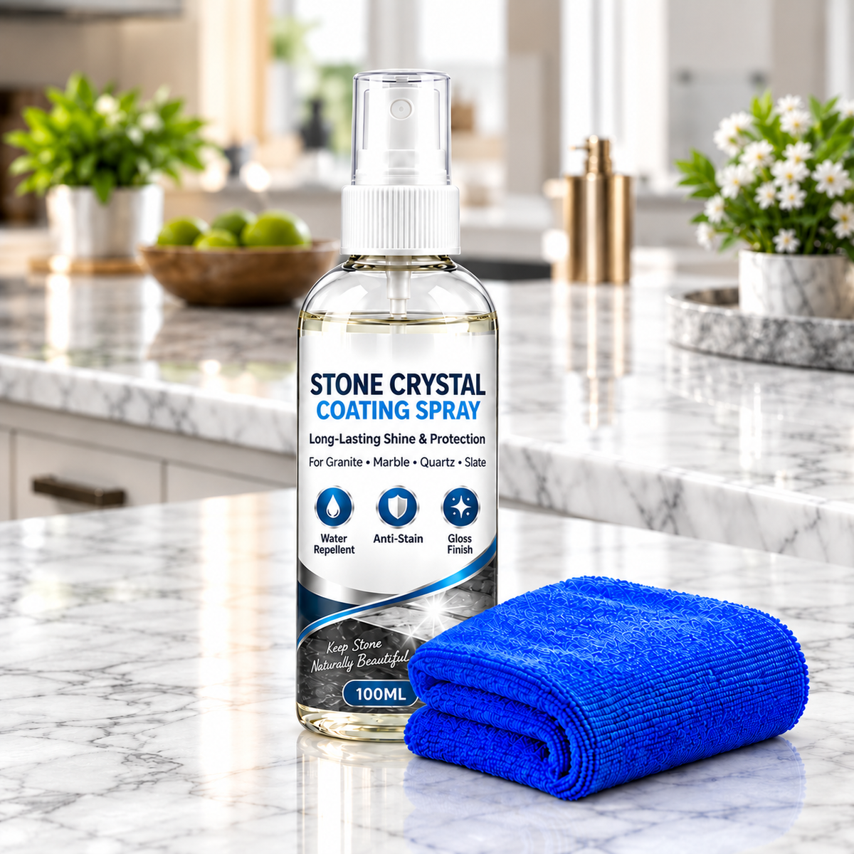 🥳2026 HOT SALE🥳Stone Nanocrystal Plating Spray – restores shine, seals & protects marble, granite & quartz.