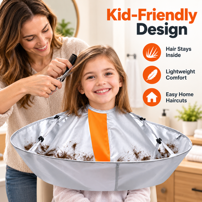 ✂️ ✨Hair Cutting Cape with Hair Catcher – Easy At-Home Haircuts