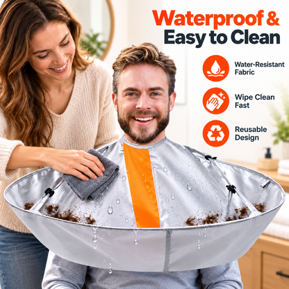✂️ ✨Hair Cutting Cape with Hair Catcher – Easy At-Home Haircuts