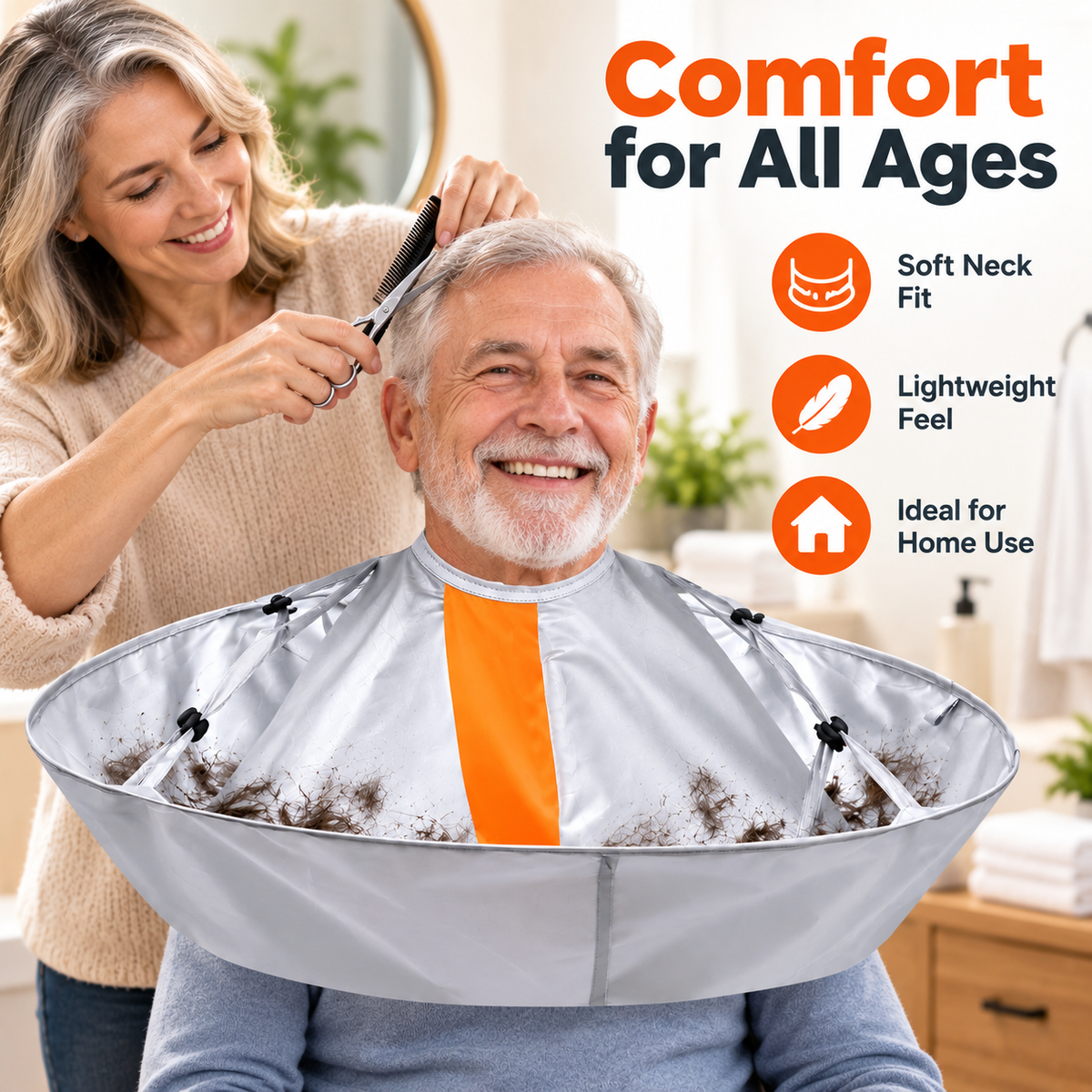✂️ ✨Hair Cutting Cape with Hair Catcher – Easy At-Home Haircuts