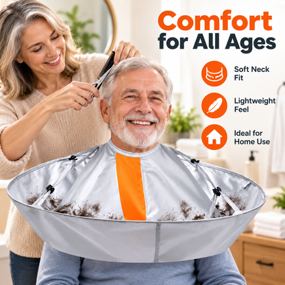 ✂️ ✨Hair Cutting Cape with Hair Catcher – Easy At-Home Haircuts