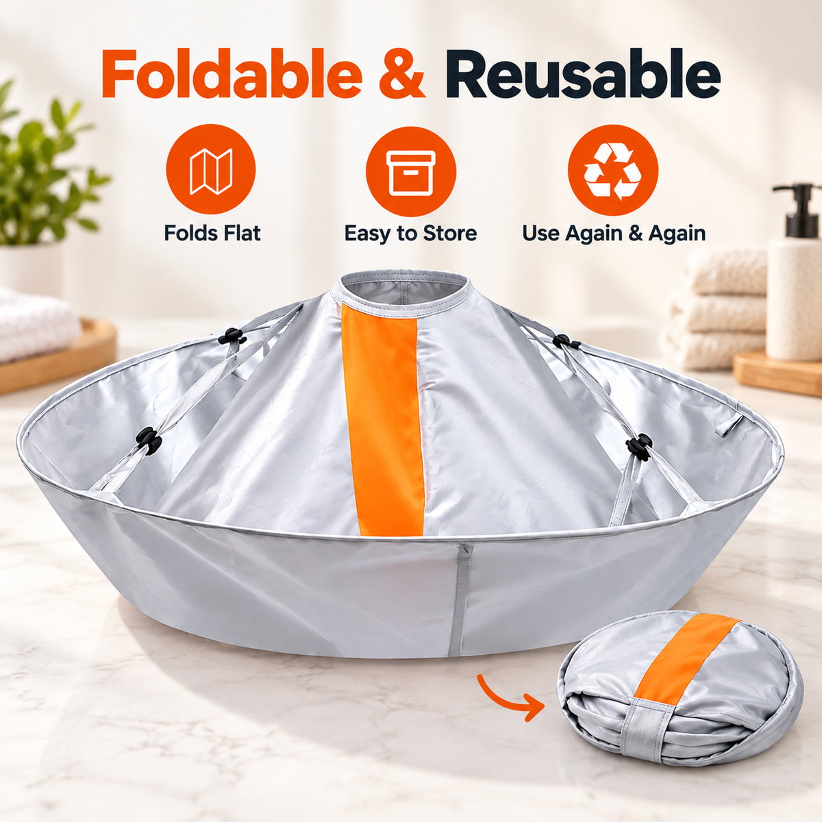 ✂️ ✨Hair Cutting Cape with Hair Catcher – Easy At-Home Haircuts