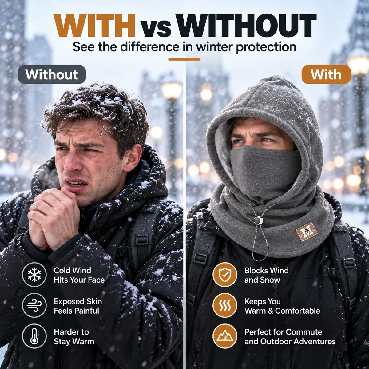 ❄️Winter Fleece Hood – 3-in-1 Warmth for Head, Face & Neck