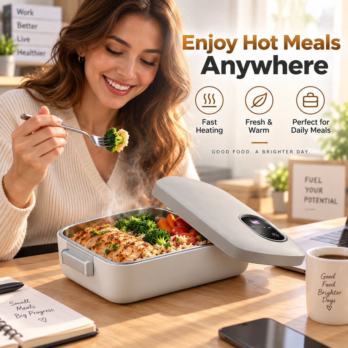 ⚡ Portable electric lunch box with self-heating 🔋🌡️