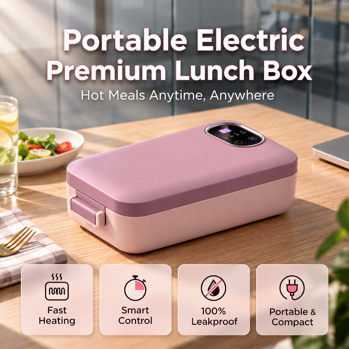 ⚡ Portable electric lunch box with self-heating 🔋🌡️