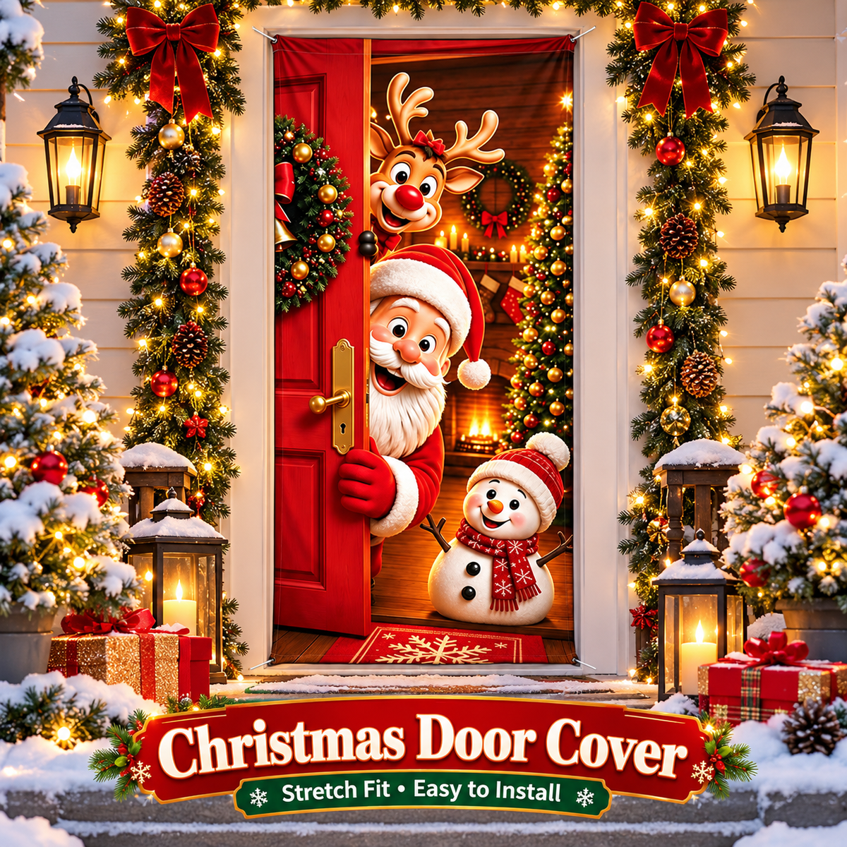 🎅 Santa Christmas Door Cover – Instant Holiday Magic🎄