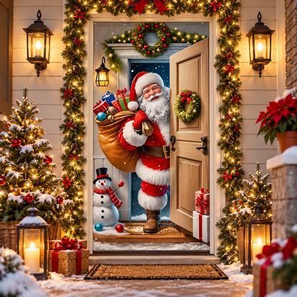 🎅 Santa Christmas Door Cover – Instant Holiday Magic🎄