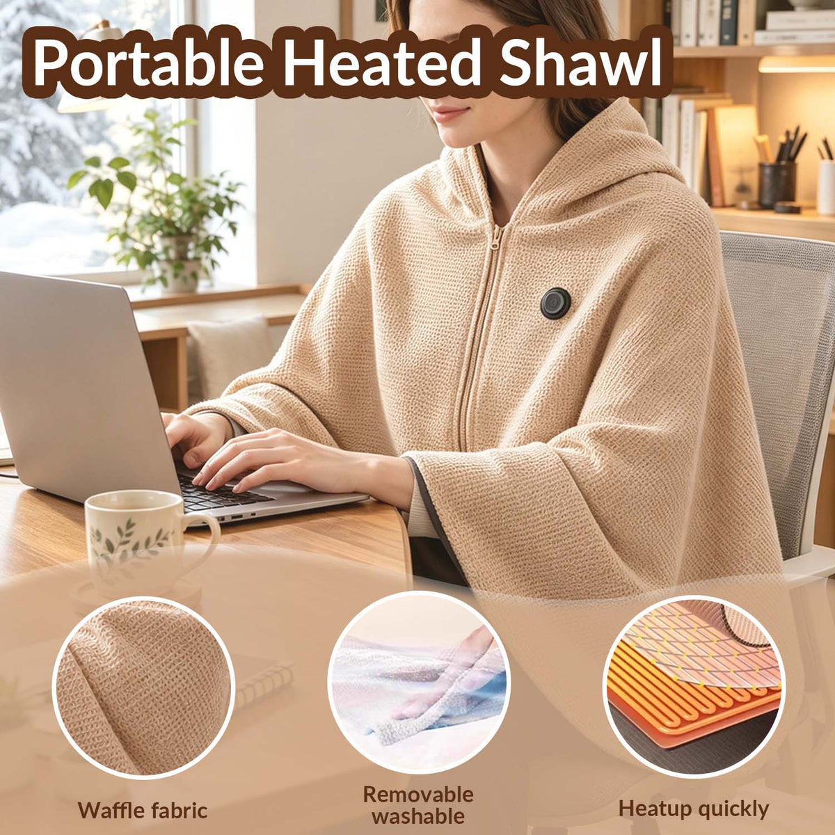 ❄️ LAST CHANCE 50% OFF Heated Wearable Blanket – Stay Warm at Your Desk Without Bulky Layers 🔥