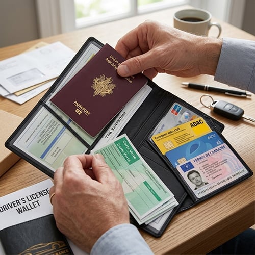 🚗 PU Leather Car Document Organizer – Keep Registration & Insurance Cards Neat ✨