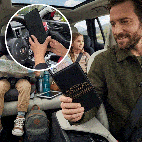 🚗 PU Leather Car Document Organizer – Keep Registration & Insurance Cards Neat ✨