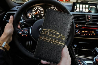 🚗 PU Leather Car Document Organizer – Keep Registration & Insurance Cards Neat ✨