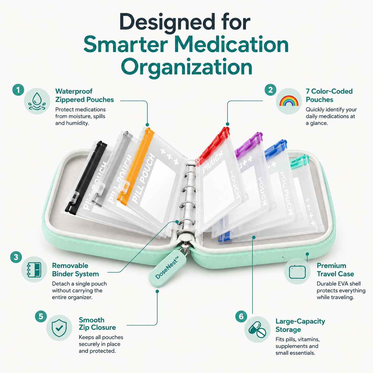 🔥50% OFF TODAY💊14-Pouch Medicine & Supplement Organizer