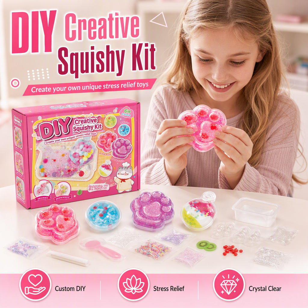 🍧 DIY Creative Crystal Squishy Kit – Sensory Stress Relief Toy 🧋