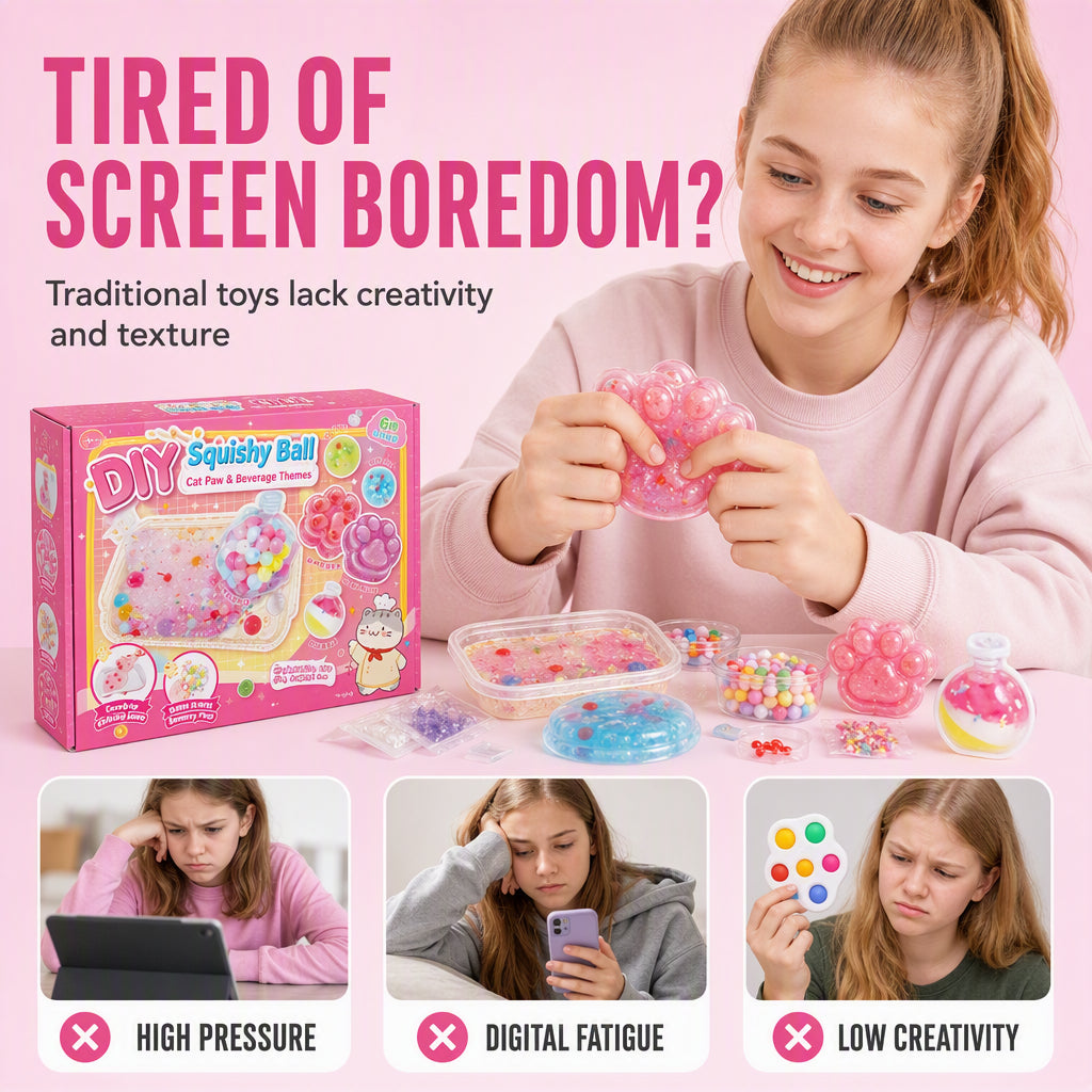 🍧 DIY Creative Crystal Squishy Kit – Sensory Stress Relief Toy 🧋