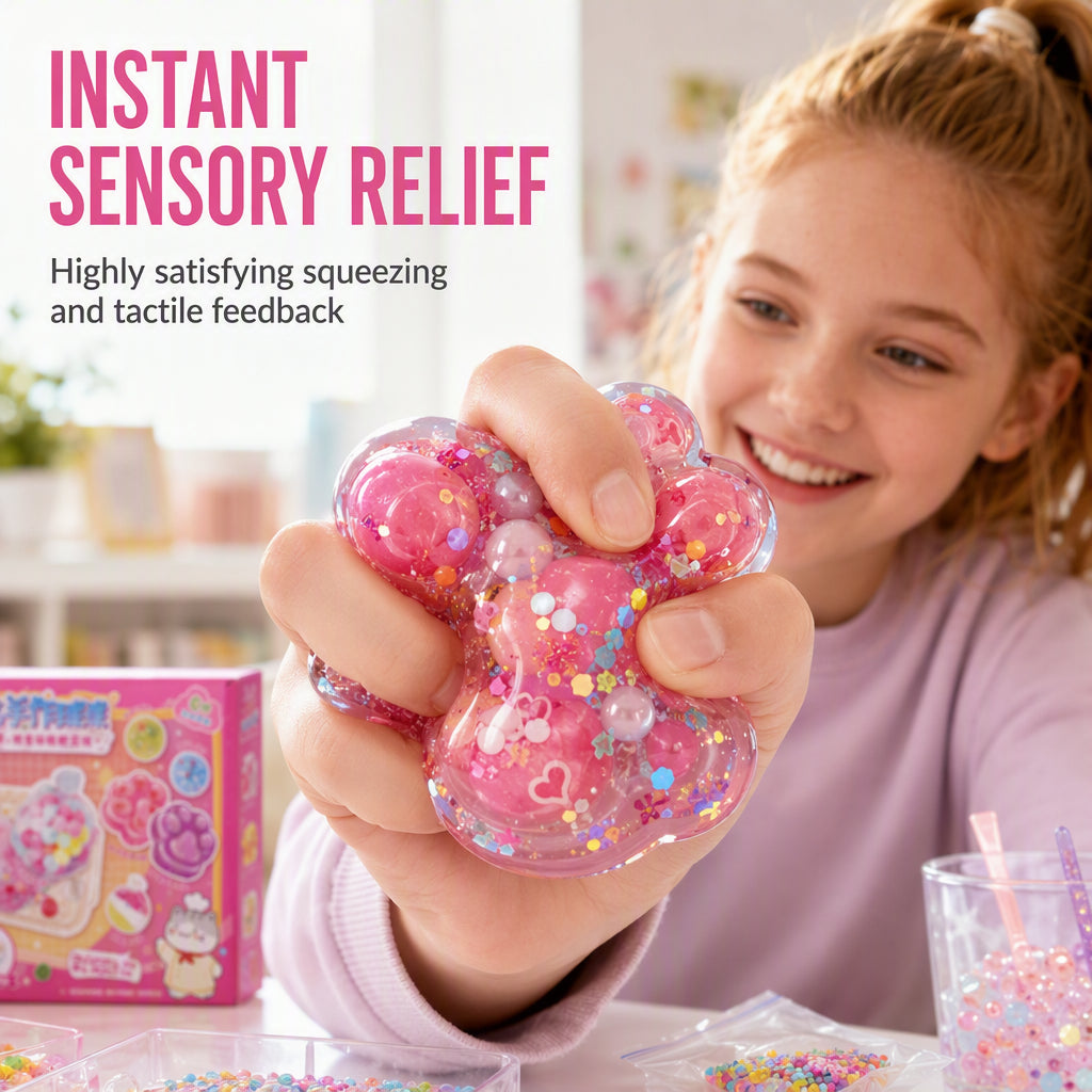 🍧 DIY Creative Crystal Squishy Kit – Sensory Stress Relief Toy 🧋