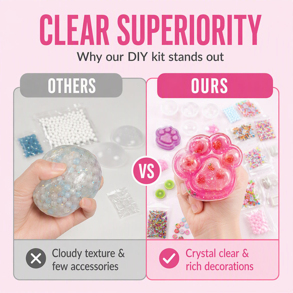 🍧 DIY Creative Crystal Squishy Kit – Sensory Stress Relief Toy 🧋