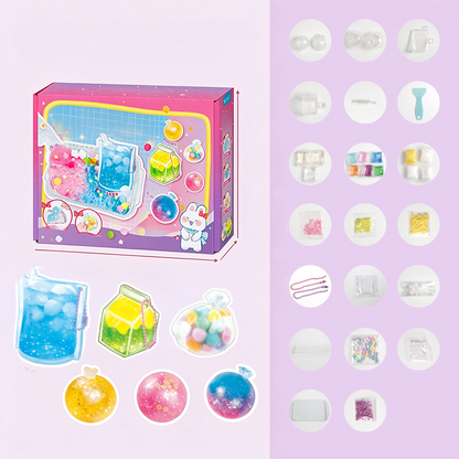 🍧 DIY Creative Crystal Squishy Kit – Sensory Stress Relief Toy 🧋