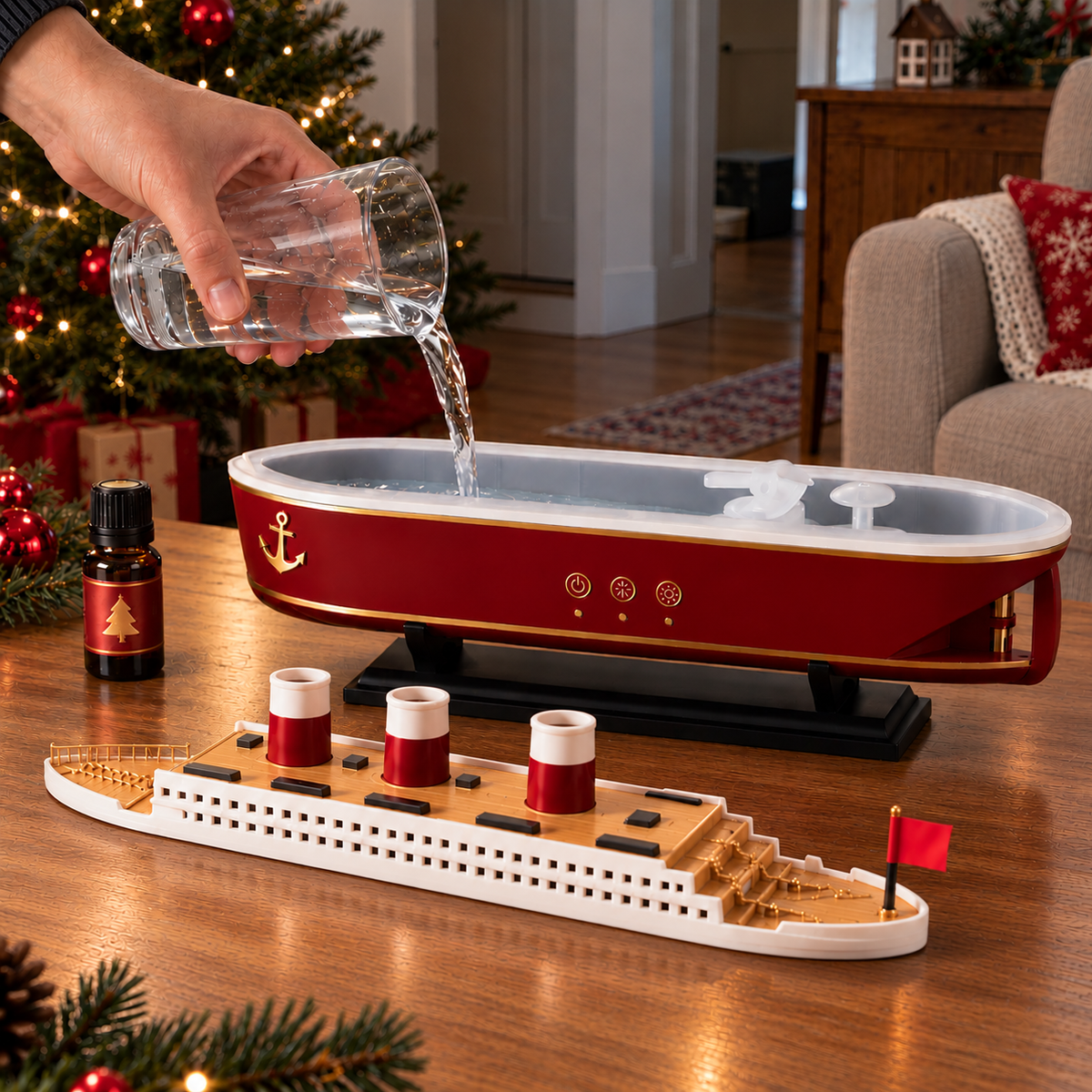 🎄 Christmas Magic Ship Humidifier ✨ A Little Ship Full of Christmas Wonder