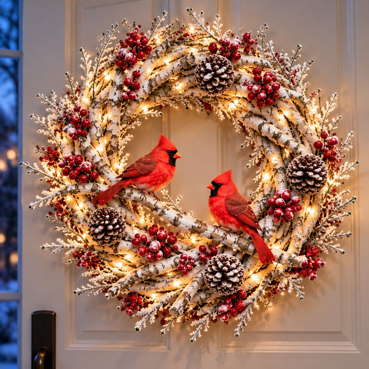 🔥 LAST DAY 49% OFF 🎄🐦 Cardinal Winter Glow™ | Lighted Christmas Wreath