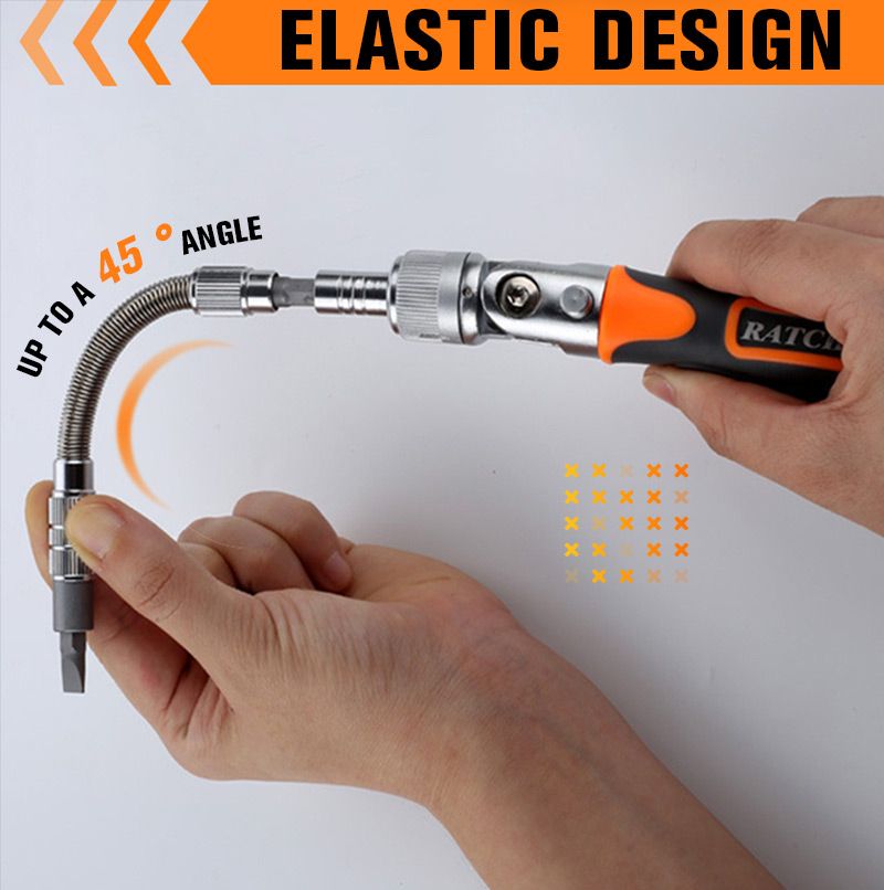 🔧 Flexible Spring Steel Socket Extension Bar for Ratchet Wrench ⚙️