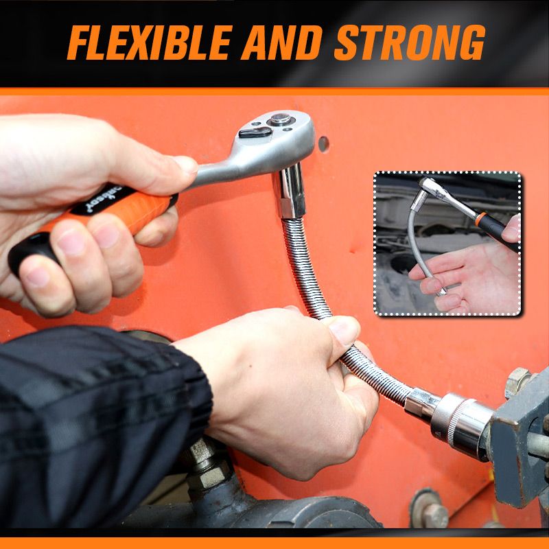 🔧 Flexible Spring Steel Socket Extension Bar for Ratchet Wrench ⚙️