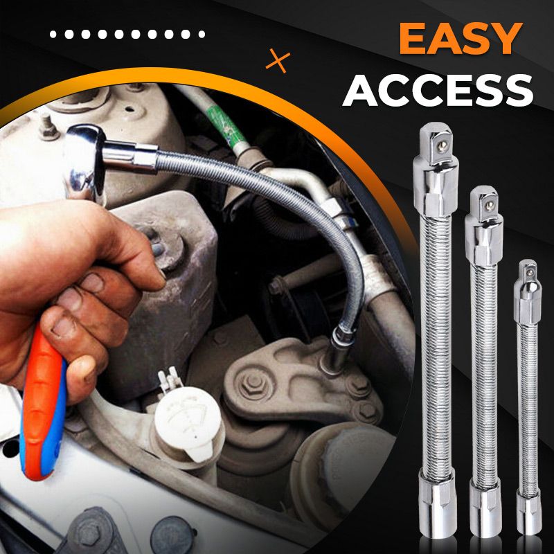 🔧 Flexible Spring Steel Socket Extension Bar for Ratchet Wrench ⚙️