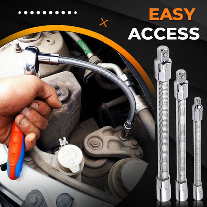 🔧 Flexible Spring Steel Socket Extension Bar for Ratchet Wrench ⚙️