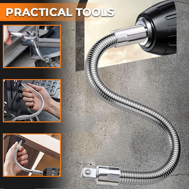 🔧 Flexible Spring Steel Socket Extension Bar for Ratchet Wrench ⚙️