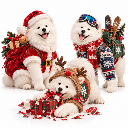 🐾 24-Day Samoyed Advent Calendar – 24 Fluffy Christmas Surprises for Dog Lovers 🎄