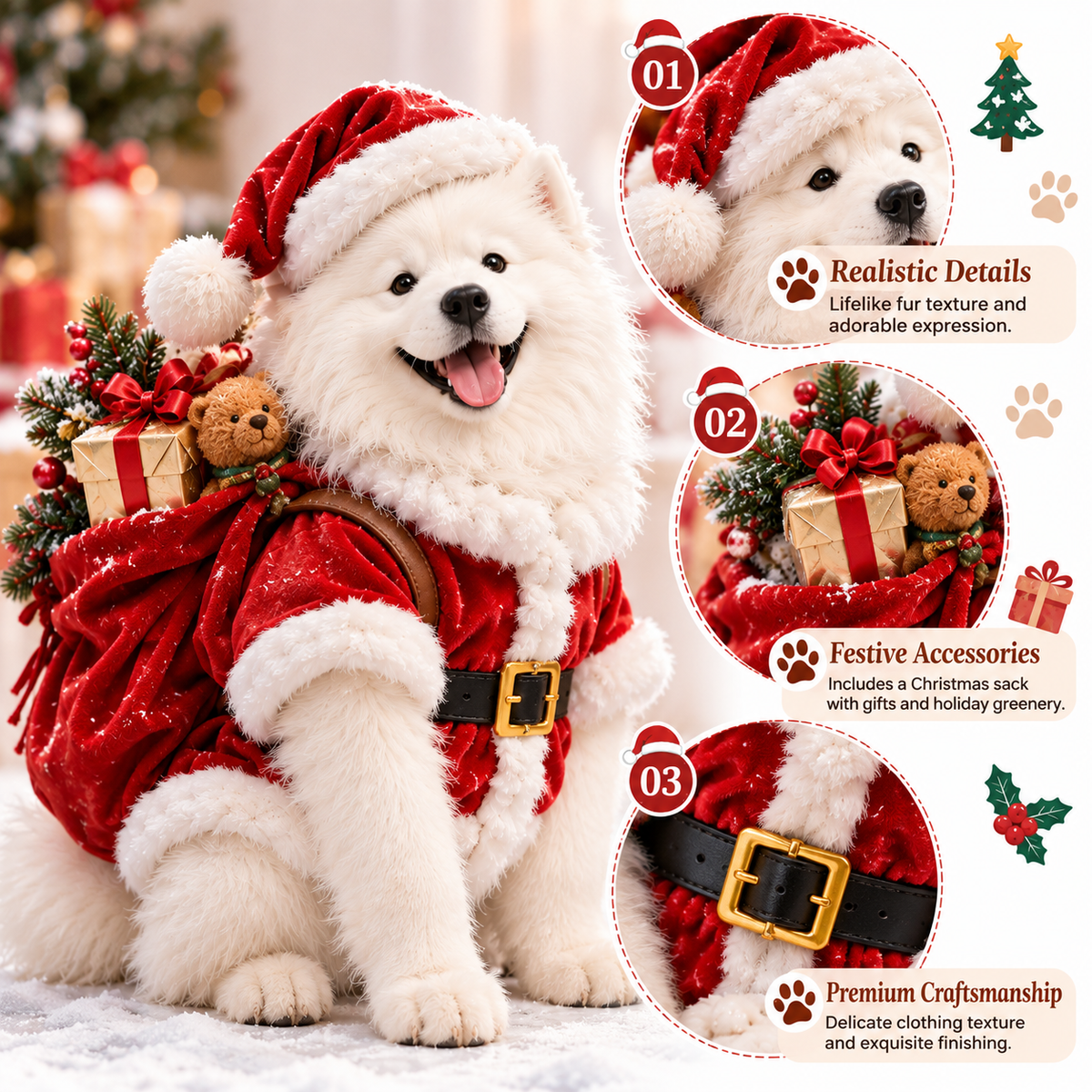 🐾 24-Day Samoyed Advent Calendar – 24 Fluffy Christmas Surprises for Dog Lovers 🎄