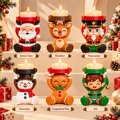🎄 Christmas Character Candle Holders – Cute Festive Holiday Decor